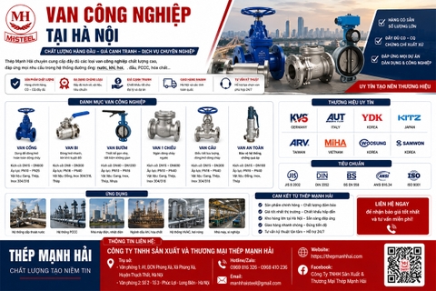 Van công nghiệp tại Hà Nội chính hãng, đầy đủ chủng loại, giao hàng nhanh