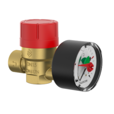 Van an toàn kèm áp kế Flamco Presscomano