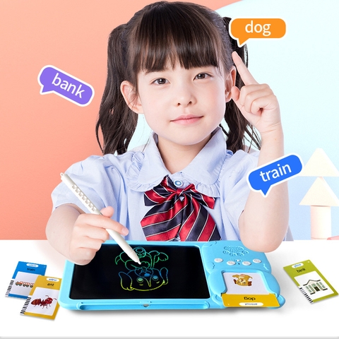 Bộ máy đọc thẻ kèm bảng vẽ led song ngữ anh việt 112 thẻ 255 thẻ cho bé đồ chơi giáo dục sớm tập đọc tập vẽ TOYLIFE