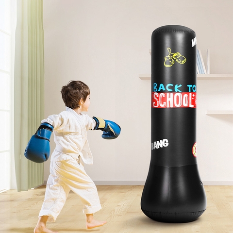 Bộ đấm bốc hơi tại nhà tặng kèm bơm cho bé cột đấm bốc bằng hơi đồ chơi boxing theo nhạc trẻ em TOYLIFE