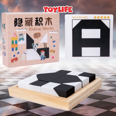 Sách xếp hình gỗ tangram kèm nam châm cho bé, đồ chơi sách ghép hình gỗ cho trẻ 1 2 3 4 5 6 7 8 tuổi TOYLIFE