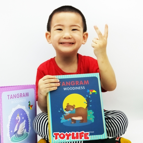 Sách xếp hình gỗ tangram kèm nam châm cho bé, đồ chơi sách ghép hình gỗ cho trẻ 1 2 3 4 5 6 7 8 tuổi TOYLIFE
