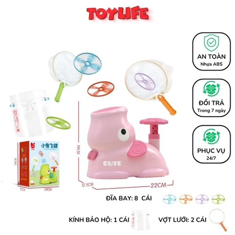 Đồ chơi tung hứng đĩa bay ufo, đồ chơi đĩa bay, frisbee hình chú voi con, đồ chơi vận động cho bé TOYLIFE