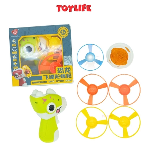 Súng bắn chong chóng đĩa bay con quay phát sáng hình khủng long đồ chơi vận động cho bé TOYLIFE