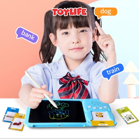 Bộ máy đọc thẻ kèm bảng vẽ led song ngữ anh việt 112 thẻ 255 thẻ cho bé đồ chơi giáo dục sớm tập đọc tập vẽ TOYLIFE