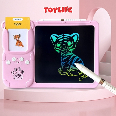 Bộ máy đọc thẻ kèm bảng vẽ led song ngữ anh việt 112 thẻ 255 thẻ cho bé đồ chơi giáo dục sớm tập đọc tập vẽ TOYLIFE