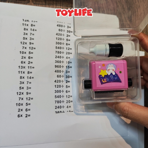 Con lăn phép tính cộng trừ nhân chia tự động cho bé máy tạo phép tính con dấu tạo phép toán thông minh cho bé thực hành