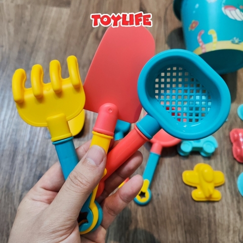 Đồ chơi xúc cát bãi biển size to 18 chi tiết cao cấp cho bé bộ xúc cát đồ chơi đi biển kèm xô nước bình tưới trẻ em
