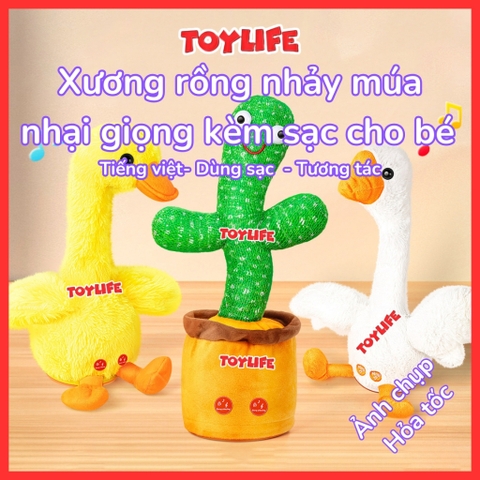 Xương rồng nhảy múa nhại giọng tiếng việt kèm sạc cho bé đồ chơi xương rồng biết nói phát nhạc TOYLIFE