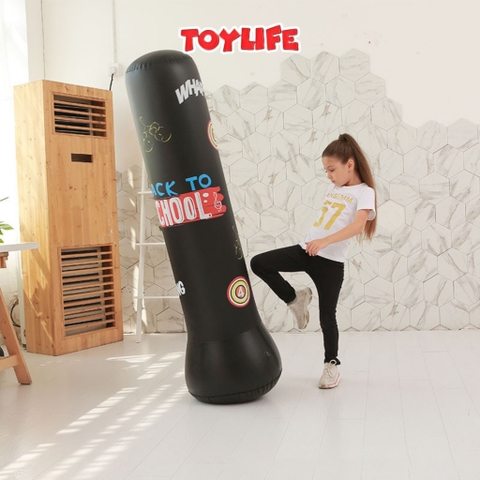 Bộ đấm bốc hơi tại nhà tặng kèm bơm cho bé cột đấm bốc bằng hơi đồ chơi boxing theo nhạc trẻ em TOYLIFE