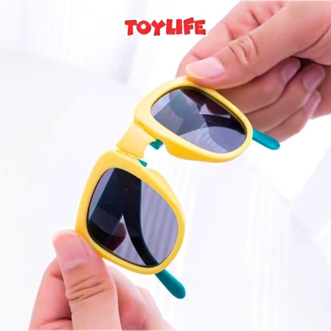 Kính râm chống tia uv gấp gọn tặng kèm hộp đựng cho bé kính mát mùa hè kính chống nắng đeo cổ di động trẻ em TOYLIFE