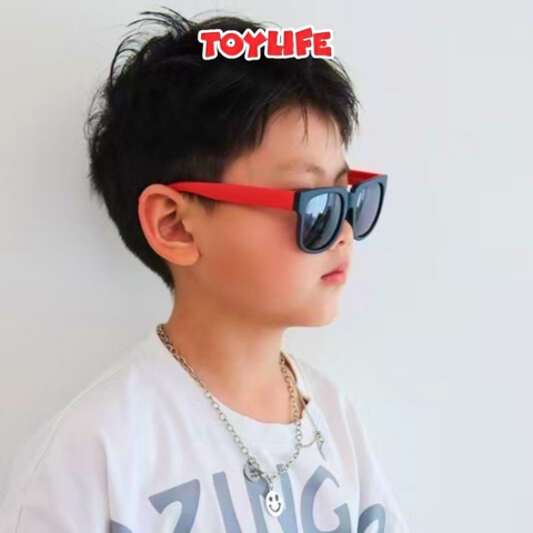 Kính râm chống tia uv gấp gọn tặng kèm hộp đựng cho bé kính mát mùa hè kính chống nắng đeo cổ di động trẻ em TOYLIFE