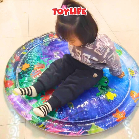 Thảm nước đệm nước mùa hè 100cm tặng kèm bơm cho bé nệm nước mát lạnh thảm đệm nước đại dương trẻ em TOYLIFE