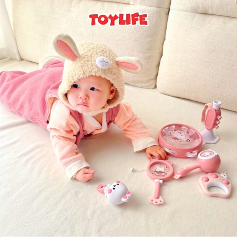 Đồ chơi lục lạc gặm nướu cầm tay 10 món an toàn cho bé xúc xắc gặm nướu cao cấp sơ sinh phát triển giác quan TOYLIFE