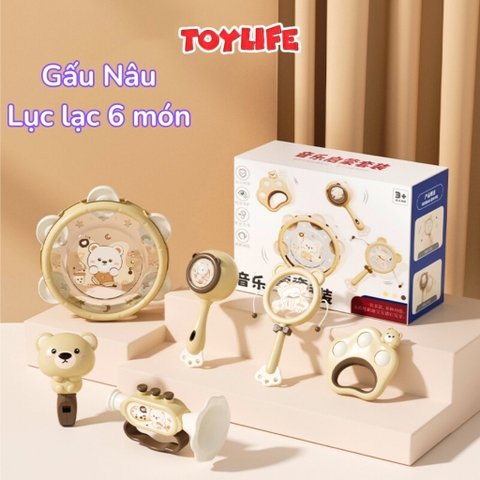 Đồ chơi lục lạc gặm nướu cầm tay 10 món an toàn cho bé xúc xắc gặm nướu cao cấp sơ sinh phát triển giác quan TOYLIFE