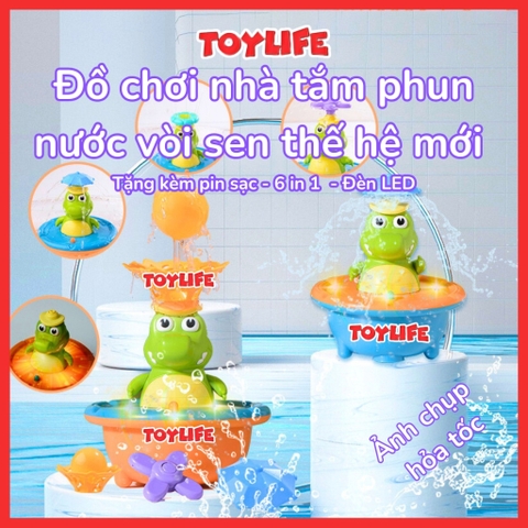Đồ chơi nhà tắm phun nước vòi sen thế hệ mới tặng kèm pin cho bé trò chơi phòng tắm phun nước cá sấu vui nhộn TOYLIFE