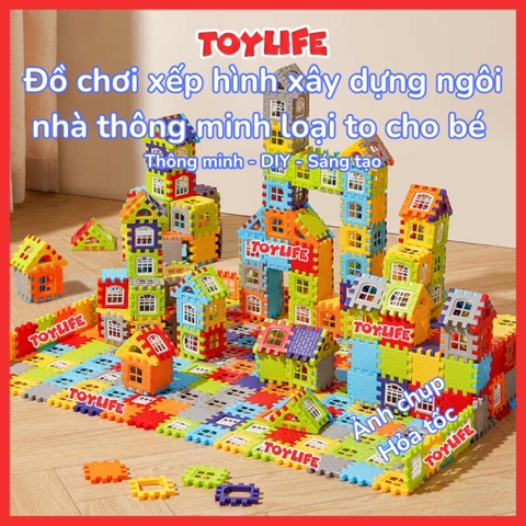 Đồ chơi xếp hình xây dựng ngôi nhà thông minh loại to cho bé bộ lắp ghép xây nhà DIY 150 chi tiết trẻ em TOYLIFE
