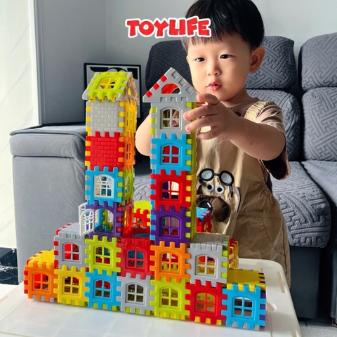 Đồ chơi xếp hình xây dựng ngôi nhà thông minh loại to cho bé bộ lắp ghép xây nhà DIY 150 chi tiết trẻ em TOYLIFE