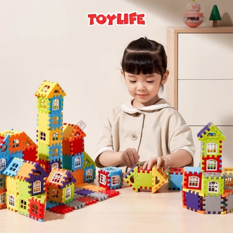 Đồ chơi xếp hình xây dựng ngôi nhà thông minh loại to cho bé bộ lắp ghép xây nhà DIY 150 chi tiết trẻ em TOYLIFE