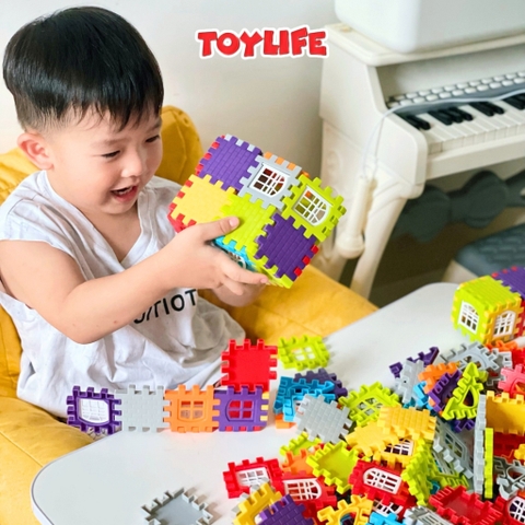 Đồ chơi xếp hình xây dựng ngôi nhà thông minh loại to cho bé bộ lắp ghép xây nhà DIY 150 chi tiết trẻ em TOYLIFE