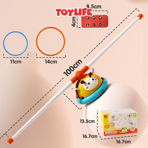 Đồ chơi vận động đa năng trong nhà hình chú ong cho bé máy tập thể dục bọ rùa nhảy cao ném vòng trẻ em TOYLIFE