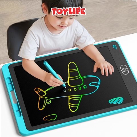 Bảng vẽ điện tử tự xóa thông minh màn hình LCD đa sắc 12 inch cho bé bảng vẽ lcd size lớn bảng viết điện tử TOYLIFE