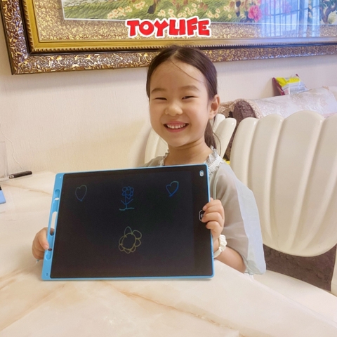 Bảng vẽ điện tử tự xóa thông minh màn hình LCD đa sắc 12 inch cho bé bảng vẽ lcd size lớn bảng viết điện tử TOYLIFE