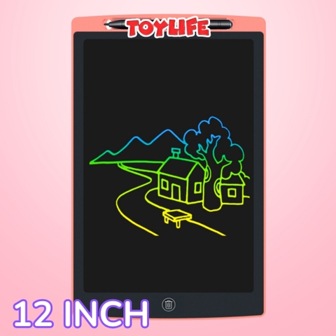 Bảng vẽ điện tử tự xóa thông minh màn hình LCD đa sắc 12 inch cho bé bảng vẽ lcd size lớn bảng viết điện tử TOYLIFE