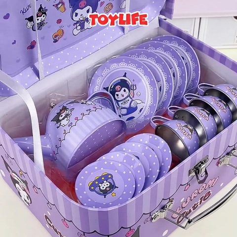 Đồ chơi vali tiệc trà bánh kuromi 36 chi tiết cao cấp cho bé bộ đồ chơi trà chiều trẻ em TOYLIFE