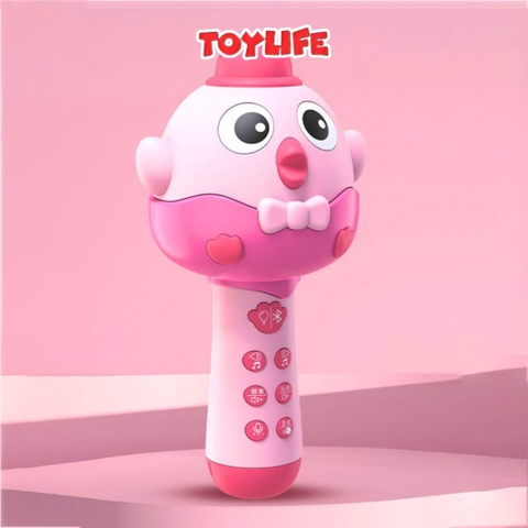 Mic hát karaoke bluetooth không dây kèm sạc cao cấp cho bé micro không dây livestream mini máy phát nhạc trẻ em TOYLIFE