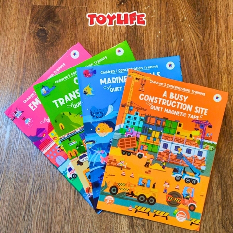 Đồ chơi tranh dán nam châm từ tính theo chủ đề thông minh cho bé bộ bóc dán sticker nam châm công trường cứu hộ