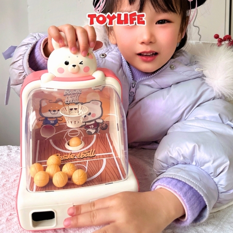 Đồ chơi máy bắn bóng rổ thế hệ mới tính điểm cho bé máy ném bóng rổ tặng kèm xu máy chơi bóng rổ có đèn nhạc TOYLIFE