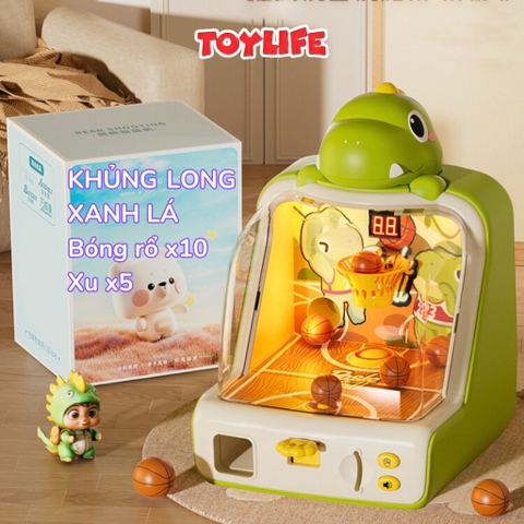 Đồ chơi máy bắn bóng rổ thế hệ mới tính điểm cho bé máy ném bóng rổ tặng kèm xu máy chơi bóng rổ có đèn nhạc TOYLIFE