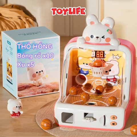 Đồ chơi máy bắn bóng rổ thế hệ mới tính điểm cho bé máy ném bóng rổ tặng kèm xu máy chơi bóng rổ có đèn nhạc TOYLIFE
