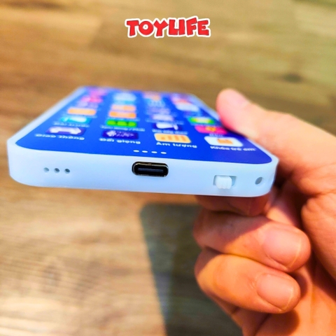 Đồ chơi điện thoại thông minh tiếng việt có đèn nhạc tặng kèm sạc cho bé điện thoại di động mô hình giáo dục TOYLIFE