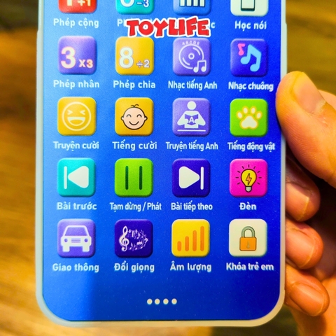 Đồ chơi điện thoại thông minh tiếng việt có đèn nhạc tặng kèm sạc cho bé điện thoại di động mô hình giáo dục TOYLIFE