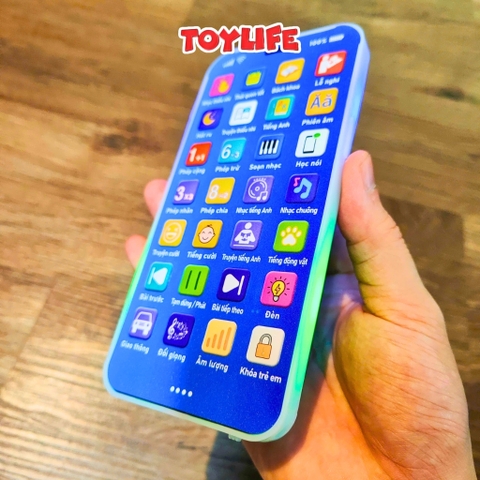 Đồ chơi điện thoại thông minh tiếng việt có đèn nhạc tặng kèm sạc cho bé điện thoại di động mô hình giáo dục TOYLIFE
