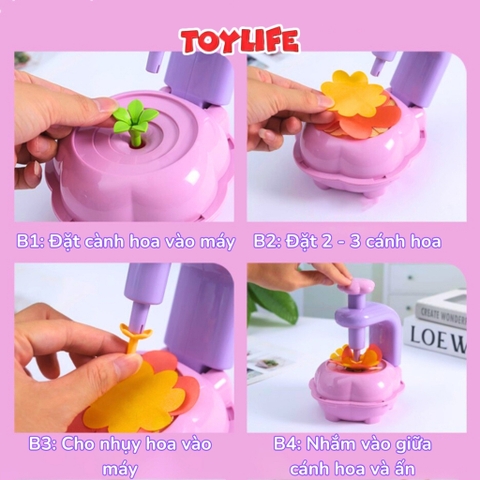 Đồ chơi máy làm hoa handmade DIY thế hệ mới cho bé máy tự làm bông hoa thủ công quà tặng trang trí trẻ em TOYLIFE