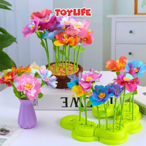 Đồ chơi máy làm hoa handmade DIY thế hệ mới cho bé máy tự làm bông hoa thủ công quà tặng trang trí trẻ em TOYLIFE