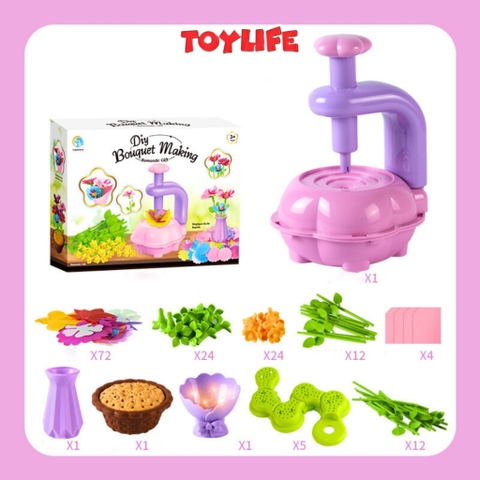 Đồ chơi máy làm hoa handmade DIY thế hệ mới cho bé máy tự làm bông hoa thủ công quà tặng trang trí trẻ em TOYLIFE