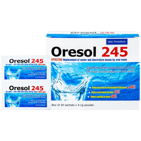 oresol 245 hộp 20 gói hậu giang