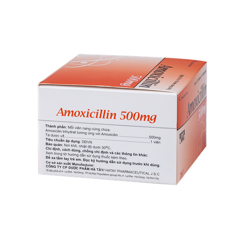 amoxicillin 500 hà tây hộp 10 vỉ