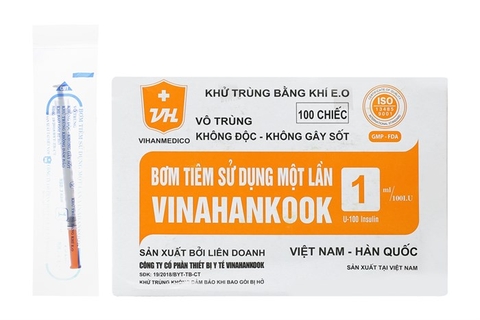 Bơm tiểu đường 1ml (Kim số 30G) K/H/100c