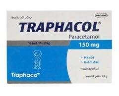 Traphacol 150mg (paracetamol) hộp 24 gói traphaco
