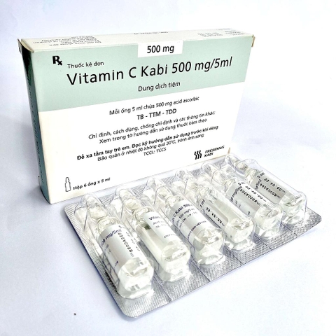 Vitamin C 500mg/5ml hộp/6 ống Kabi Bình Định