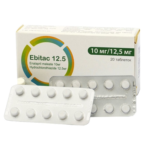 Ebitac 12.5 - enalapril 10mg -hydro12.5 mg H20v Ukraina