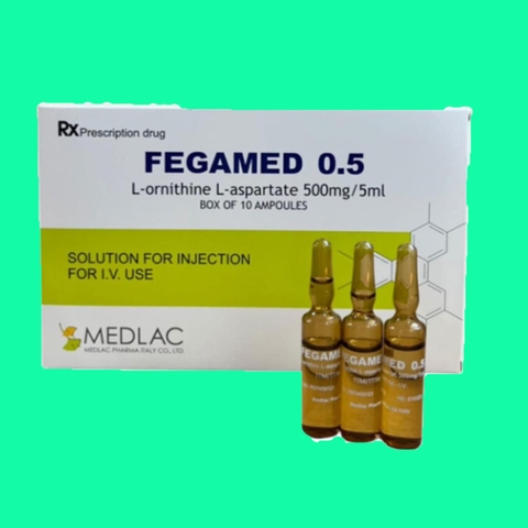 Fegamed - Lornithine L- aspartate 500mg /5ml Bổ gan Medlac