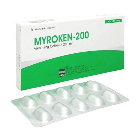 Myroken - cefixim 200mg H10 viên nang ấn