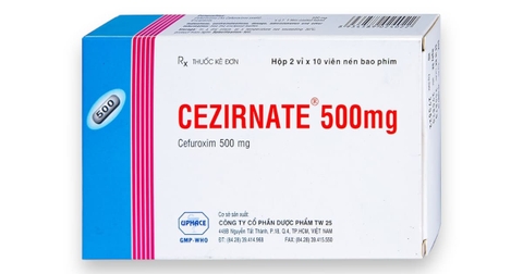 cezirnate 500mg ( cefuroxim )hộp 2 vỉ * 10 viên tw 25
