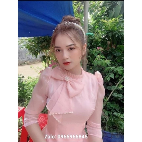Áo dài von tơ cổ xếp xinh - Áo Dài Đan Linh
